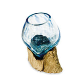 Root with Blue Mottled Glass Bowl extra small