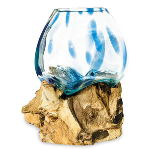 Root with Blue Mottled Glass Bowl medium