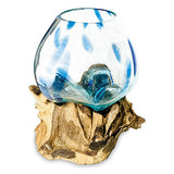 Root with Blue Mottled Glass Bowl medium