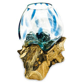 Root with Blue Mottled Glass Bowl medium