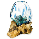 Root with Blue Mottled Glass Bowl medium