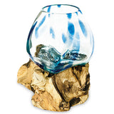 Root with Blue Mottled Glass Bowl medium