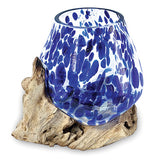 Root with Blue Mottled Glass Bowl medium