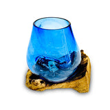 Root with Blue Tinted Glass Bowl tiny