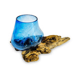 Root with Blue Tinted Glass Bowl tiny