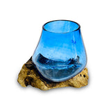 Root with Blue Tinted Glass Bowl tiny