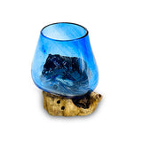 Root with Blue Tinted Glass Bowl tiny