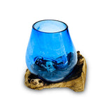 Root with Blue Tinted Glass Bowl tiny