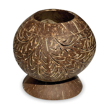 Coconut Shell Sphere Phoenix Style Intricate Carving