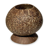 Coconut Shell Sphere Phoenix Style Intricate Carving