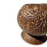 Coconut Shell Sphere Phoenix Style Intricate Carving