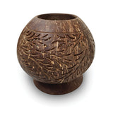 Coconut Shell Sphere Phoenix Style Intricate Carving