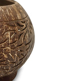 Coconut Shell Sphere Phoenix Style Intricate Carving