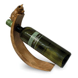 Cat Hand Carved Wooden Balance Wine Bottle Holder