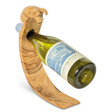 Piglet Hand Carved Wooden Balance Wine Bottle Holder