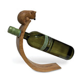 Hedgehog Hand Carved Wooden Balance Wine Bottle Holder