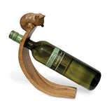 Hedgehog Hand Carved Wooden Balance Wine Bottle Holder