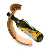 Hedgehog Hand Carved Wooden Balance Wine Bottle Holder