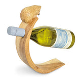 Hedgehog Hand Carved Wooden Balance Wine Bottle Holder