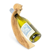 Hedgehog Hand Carved Wooden Balance Wine Bottle Holder