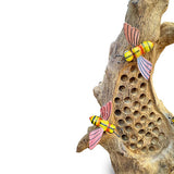 25cm Bee Hotel Sculpture with 3 Hand Painted Bees