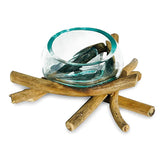 Driftwood with Molten Glass Fruit Bowl 12cm