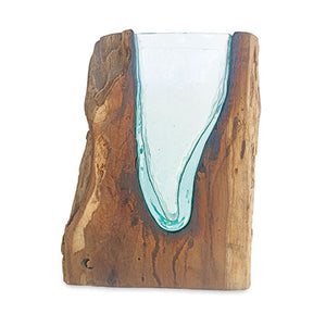 Rectangle Molten Lava Glass Vase 30cm