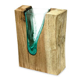 Rectangle Molten Lava Glass Vase 30cm