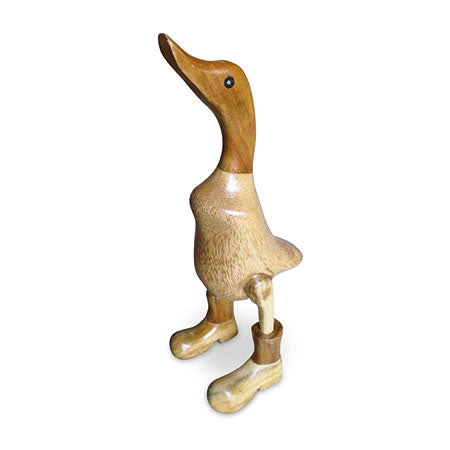 Wooden Duck in Boots 25cm