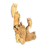 Double Tawny Owl on Driftwood