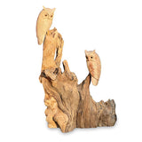 Double Tawny Owl on Driftwood