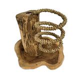 Driftwood & Rope Wine Holder Standing