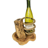 Driftwood & Rope Wine Holder Standing