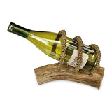 Driftwood & Rope Wine Holder Tilted