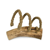 Driftwood & Rope Wine Holder Tilted