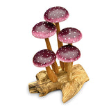 Amethyst Purple 5 Mushroom Sculpture 16cm