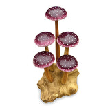 Amethyst Purple 5 Mushroom Sculpture 16cm