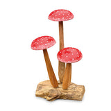 Fly Agaric Red/White 3 Mushroom Sculpture 16cm