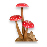 Fly Agaric Red/White 3 Mushroom Sculpture 16cm