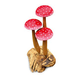 Fly Agaric Red/White 3 Mushroom Sculpture 16cm