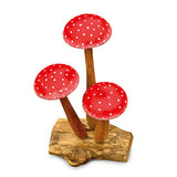 Fly Agaric Red/White 3 Mushroom Sculpture 16cm