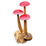 Fly Agaric Red/White 3 Mushroom Sculpture 16cm