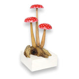 Fly Agaric Red/White 3 Mushroom Sculpture 16cm