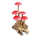 Fly Agaric Red/White 5 Mushroom Sculpture 16cm