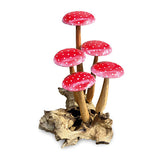 Fly Agaric Red/White 5 Mushroom Sculpture 16cm