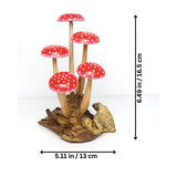 Fly Agaric Red/White 5 Mushroom Sculpture 16cm