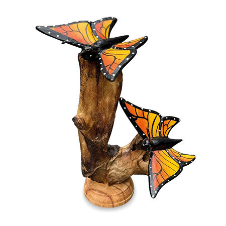 Double Monarch Butterfly on Driftwood