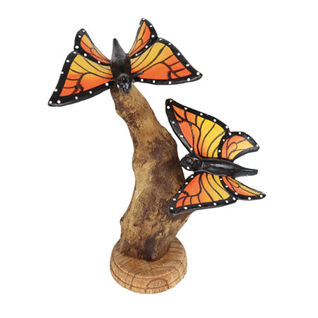 Double Monarch Butterfly on Driftwood