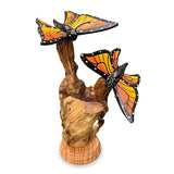 Double Monarch Butterfly on Driftwood