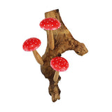 Red Wall Hanging 3 Mushrooms Sculpture